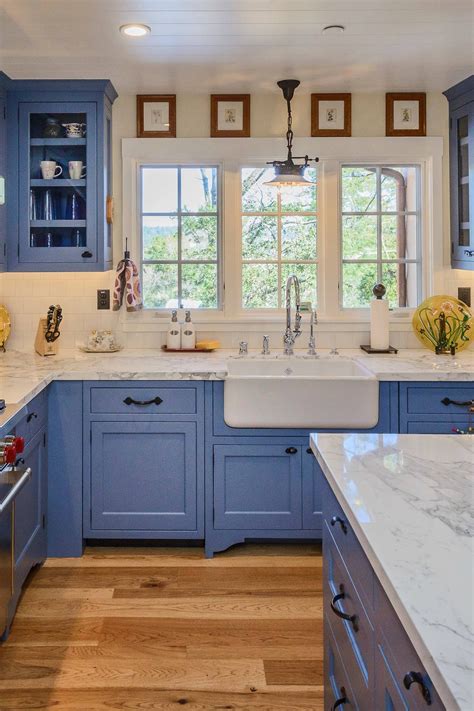 blue steel cabinet|blue kitchen cabinets white countertop.